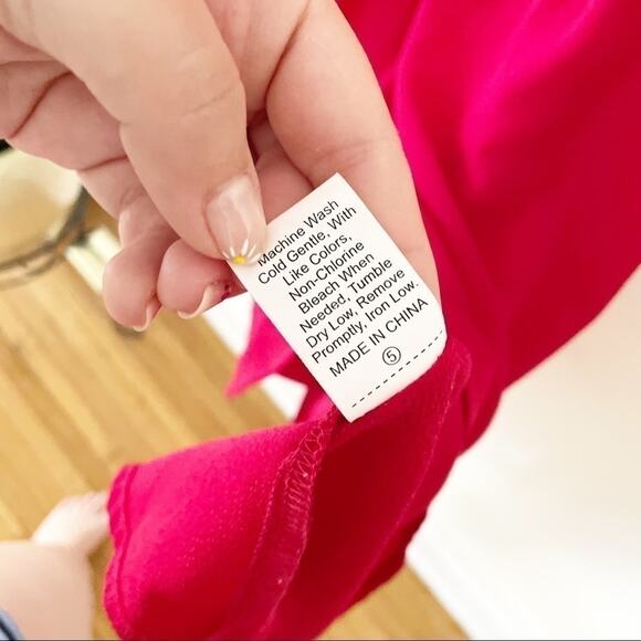 SHEIN Women's Red Off The Shoulder Ruffle Sleeve Sheath Dress Size 6 - Picture 3 of 6